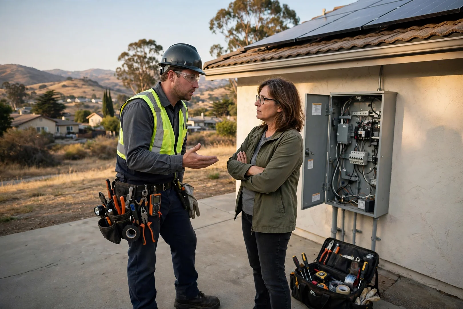 Ground-mounted solar array on open Salinas property with steel racking
