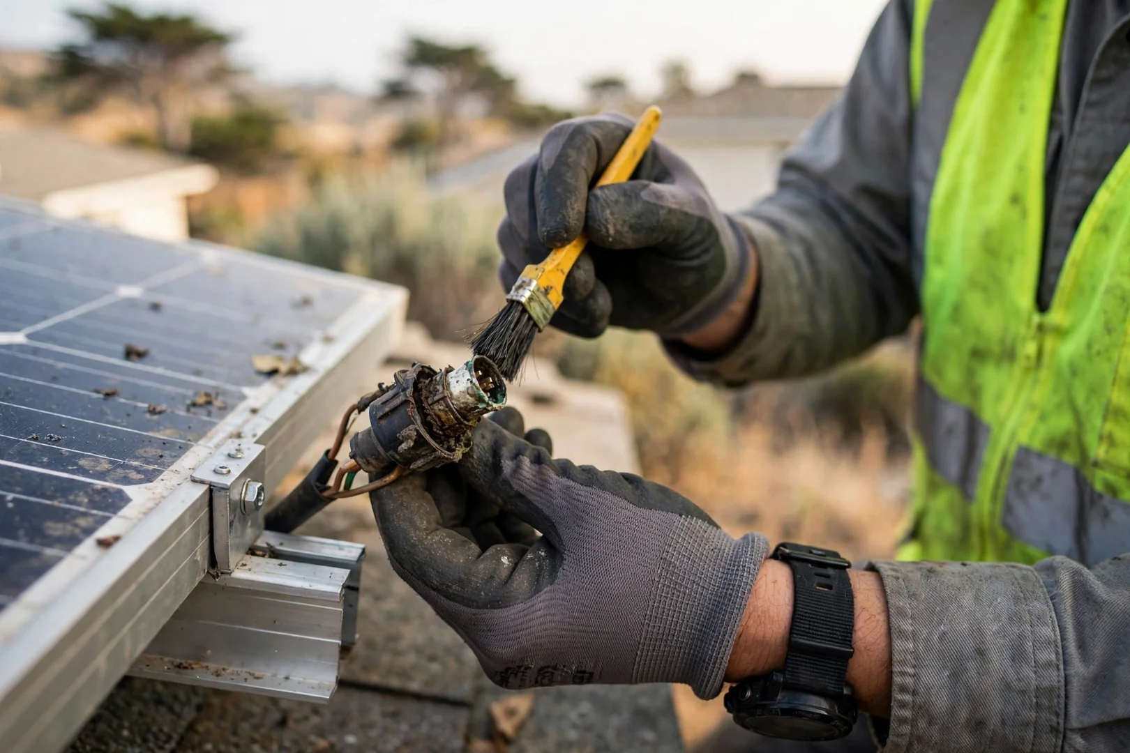 Shaded roof section limiting solar output on a Salinas home